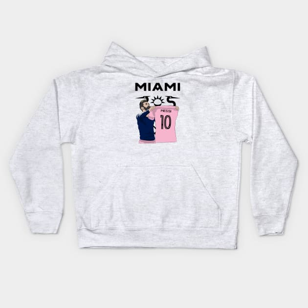 Messi inter Miami Kids Hoodie by Alfa Centauri